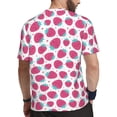 thumbnail image 2 of Wukai Hand Drawn Strawberry Print Men's Short-Sleeved Mesh T-Shirt,Quick-Dry Short Sleeve Workout T-Shirt-X-Small, 2 of 8