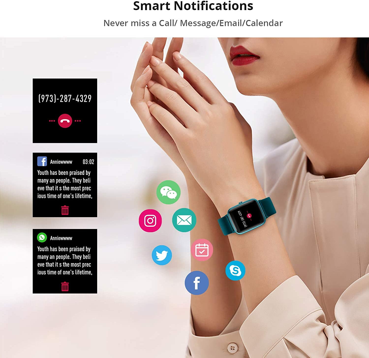 Fitpolo Smart Watch Fitness Tracker 1.3 