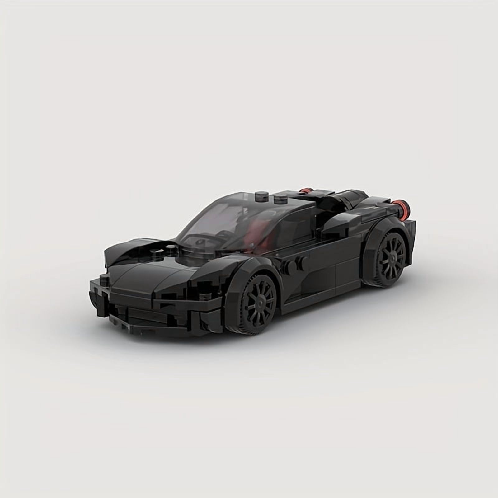 175pcs MOC Black Sports Car Building Blocks Set, DIY Racer Model Kit, Educational Toy for Kids & Adults, Perfect Gift for Birthday, Halloween & Valentine's Day
