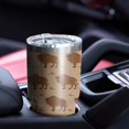thumbnail image 4 of 30oz Brown Buffalo Pattern Tumblers Stainless Steel Tumbler with Lid and Straw,Vacuum Insulated Double Wall Travel Tumbler Cups Mug with Cleaning Brush for Coffee,Tea, 4 of 7
