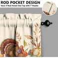 thumbnail image 5 of Fall Thanksgiving Kitchen Curtains Set of 3, Pumpkin Turkey Sunflower Harvest Fall Decor,Autumn Curtains and Valances for Living Room Bedroom Kitchen Cafe Thanksgiving Decor 36 Inch, 5 of 6