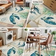 thumbnail image 6 of Ocean Animal Washable Area Rugs 4'x6', Turtle Seahorse Octopus Whale Compass Vintage Seagrass Low Pile Throw Living Room Rug Non-Slip Sturdy Edge Binding Carpet for Indoor Entryway Bedside Kitchen, 6 of 9