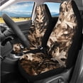thumbnail image 2 of Binienty 14 Piece Branch Hunting Camo Auto Seat Covers Front And Back with Matching Console Armrest Cover Steering Wheel Cover Seat Belt Cushion Pad Headrest Covers Automotive Interior Decor Set, 2 of 7