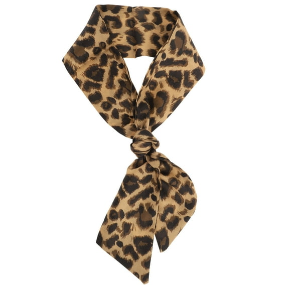 Unique Bargains 1 Pc Scarf Headband Leopard Print Neck Scarf for Women Yellow