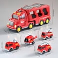 thumbnail image 4 of Fire Truck Toy, 5-in-1 Fire Car Truck for Boys 3 4 5 6 Years Old, Fire Trucks Toddler Toys for Boys Age 3-6 Christmas Birthday Gift Car Sets with Light Sound, 4 of 8