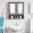 thumbnail image 2 of ZYPPPA  Bathroom Medicine Cabinet, Hanging Storage Cabinet with Double Mirror Doors, Perfect for Bathroom, Living Room, Corridor, Cloakroom, 22 x 5 x 23 inches (Grey), 2 of 13