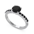thumbnail image 2 of Diamond-Capitals 2.25 Carat Stylish Round Cut Black Onyx Gemstone Anniversary Ring for Women Solid 14K White Gold Size 5, 2 of 7