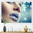 thumbnail image 2 of Designart ' Close-Up Of Gems On Female Lips ' Modern Canvas Wall Art Print, 2 of 3