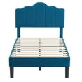 thumbnail image 5 of VECELO Twin Size Bed Frame with Adjustable Headboard, Upholstered Platform Bed with Wood Slat Support, No Spring Box Need, Blue, 5 of 10