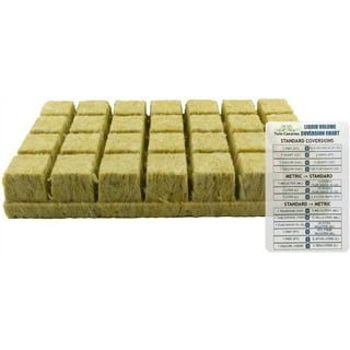 Odomy 50pcs Rock Wool Cubes,Rockwool Grow,Hydroponics Grow Cubes Multifunction Greenhouse Compress Base for Cloning Plant Propagation and Seed