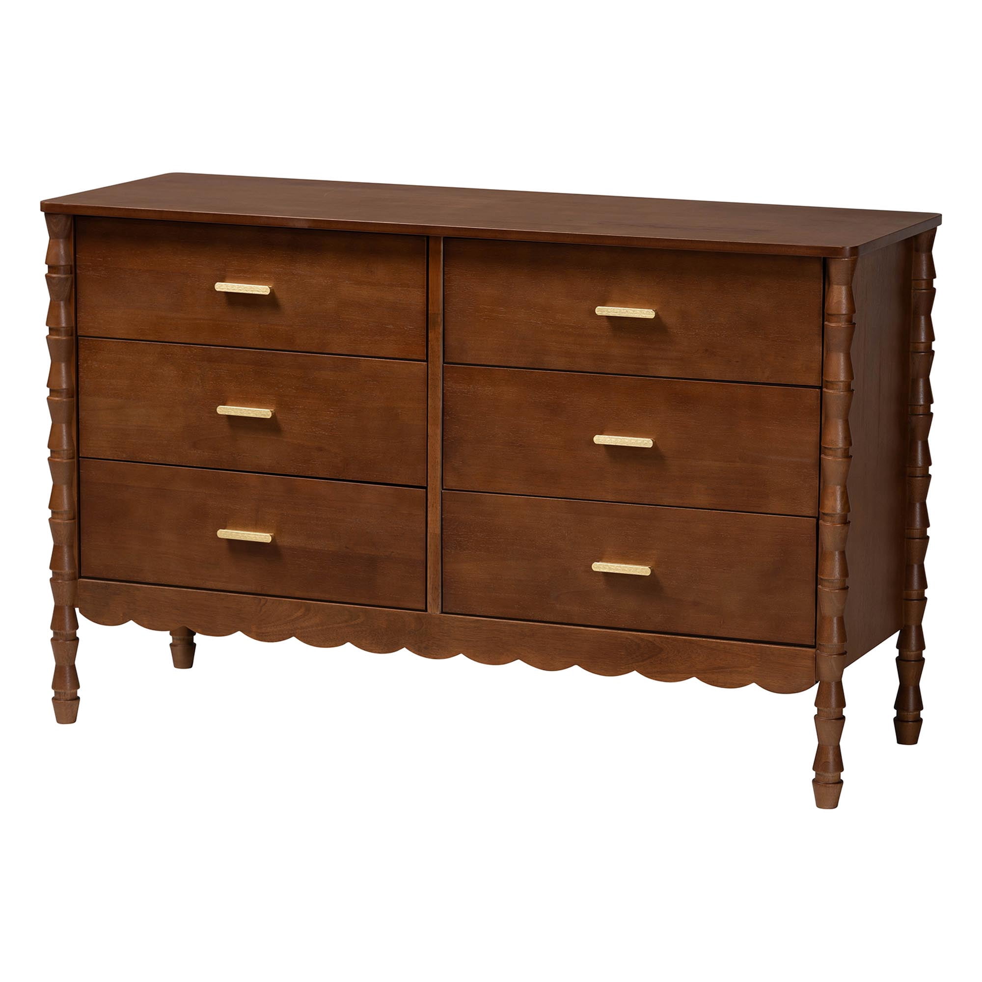 Baxton Studio Danette Modern Bedroom Set, 5-Piece, Queen, Walnut Brown