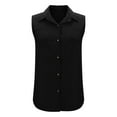 thumbnail image 4 of Hvyesh Women's Sleeveless Tops Dressy Casual Button Down Shirt Linen Tank Tops Loose Fit Blouse Work Office Outfits, 4 of 7