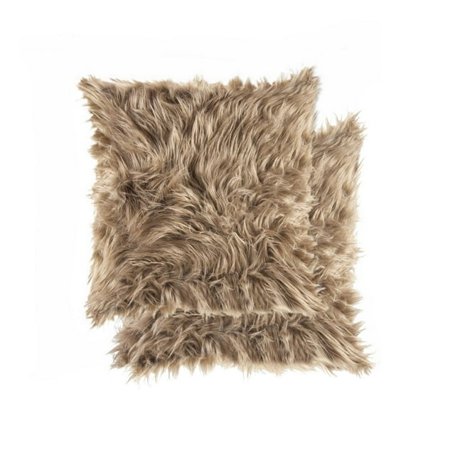 COUSSIN EN FAUSSE FOURRURE BELTON 18"X18" 2 PQT
