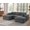 Gray, variant on Large Arms Cordory Upholstered Modular Sectional with 2 Ottomans