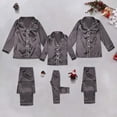 thumbnail image 5 of MEZZALL Women Satin Silk Button Down Pajama Sets Solid Color 2 Piece Sleepwear Loungewear Long Sleeve Lapel Shirts With Pants Family Matching Nightwear, 5 of 6