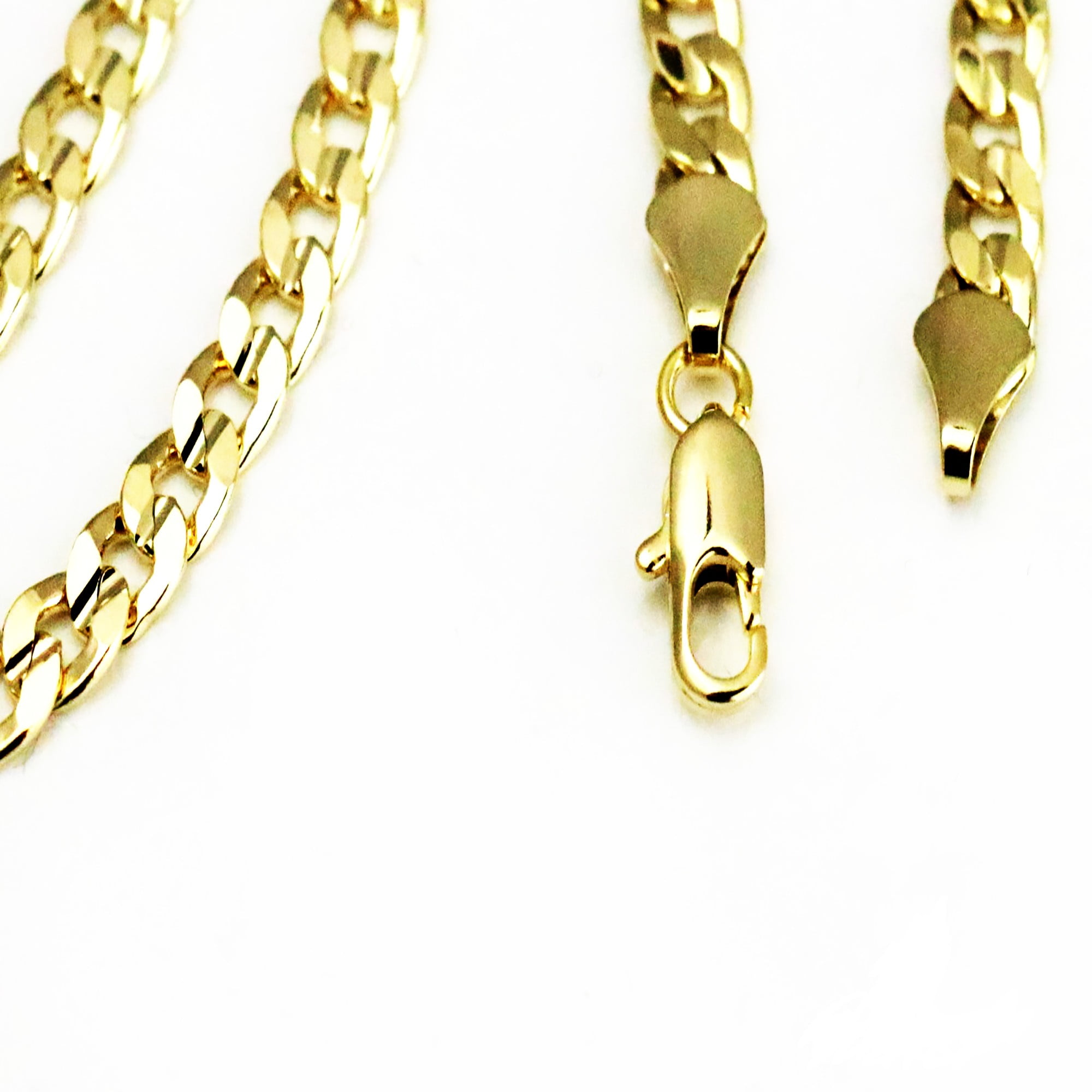 14k Bonded Gold Necklace with Curifix Cross Pendent, Best Christmas Unisex Gift for Women, Men Mother, Father, Girlfriend, Boyfriend, Her, Him, Cuban Chain with Charm by Artisan Jeweler