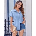 thumbnail image 4 of Zeagoo Short Sleeve Blouses for Women Summer Tops Collared Button Down Shirts Office Work Clothing, 4 of 7