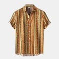 thumbnail image 2 of TAIAOJING Men's Casual Shirts Turn-Down Collar Short Sleeve Button Stripe Beach Print Blouse, 2 of 5