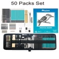 thumbnail image 2 of LNGOOR 50pcs Drawing Set Sketch Kit With 3-color 60-sheet Sketchbook  Graphite Pencils  Charcoal Pencils And Various Accessories For Artists  Adults  Beginners  Etc., 2 of 7
