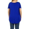 thumbnail image 4 of Women & Plus Short Sleeve V Neck Round Hem Relaxed Fit Casual Tee Shirt Top, 4 of 5