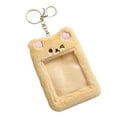 thumbnail image 2 of Titular de la fotográfica de felpa Cubierta de la de identificación con foto, protectora con colgante de llavero Decoración para fotos Marrón Baoblaze Tarjetero de peluche, 2 of 8
