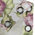 thumbnail image 4 of Ambesonne Floral Grommet Curtain, Lotus Petals Leaves Pattern, 50"x60", Pink and Olive Green, 4 of 5