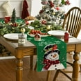 thumbnail image 2 of Rdsfhsp Green Snowman Let It Snow Winter Table Runner, Seasonal Christmas Kitchen Dining Table Decoration for Home Party Decor 13x72 Inch, 2 of 5