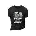 thumbnail image 1 of Plus Size Men's "Back Off, Death, Accident" Graphic Print T-shirt, Men's Clothing, 1 of 6