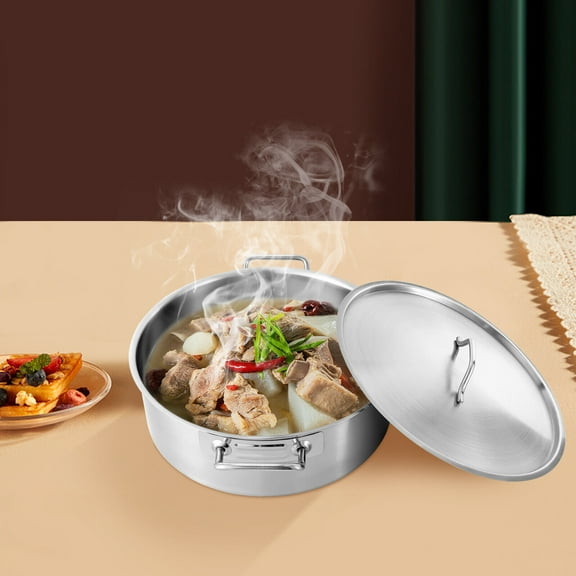 Miumaeov Kitchen Stainless Steel Stockpot Large Soup Cookware Cooking 11 Quart with Lid