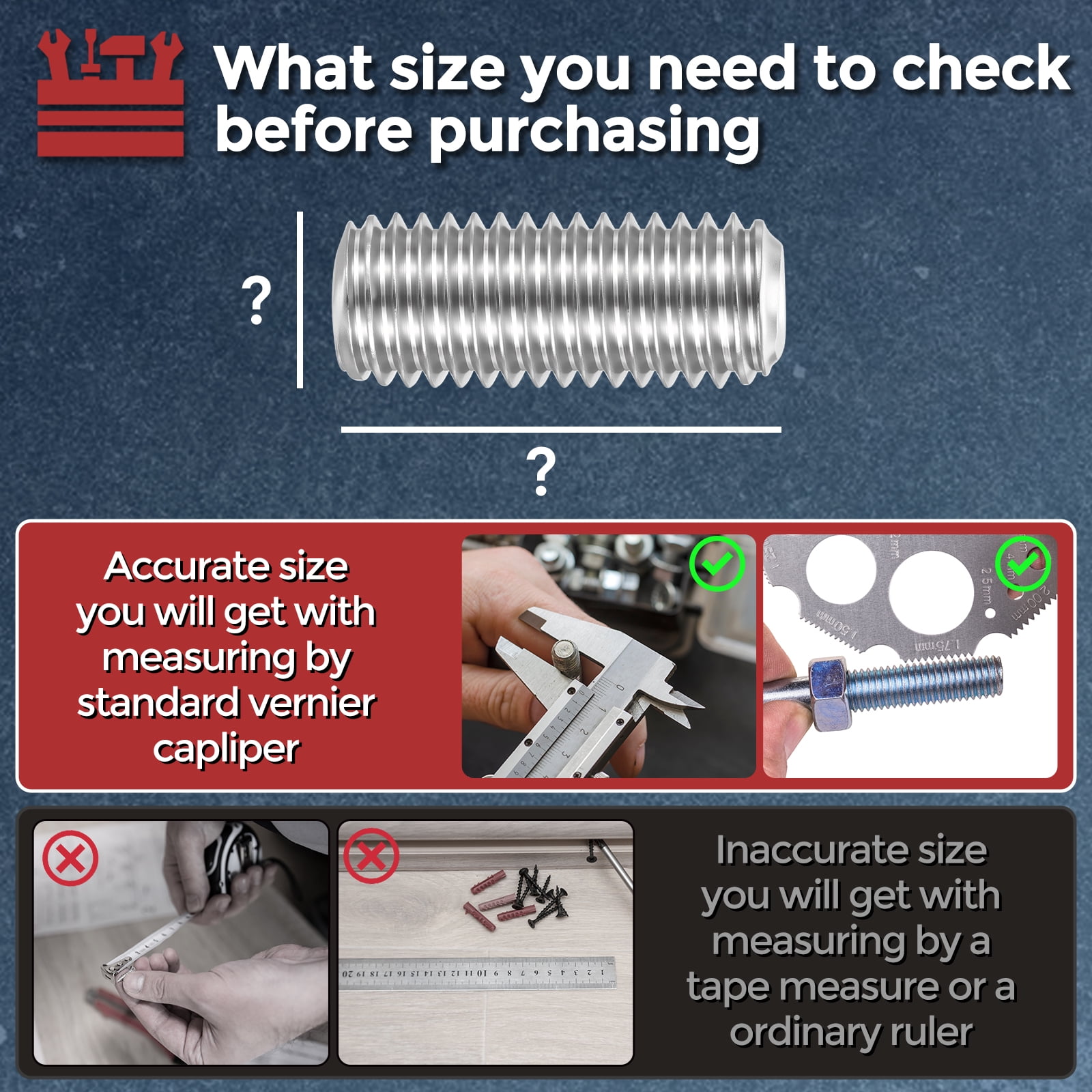 Uxcell 50pcs Cup Point Hex Socket Set Screws - [M6-1x40mm] 18-8 Stainless Steel Headless Allen Head Grub Set Screw with Hex Key Wrench for Door Handles, Bathroom Fixture & Towel Rack