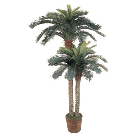 Nearly Natural 6 ft. Sago Palm Double Potted Silk Tree