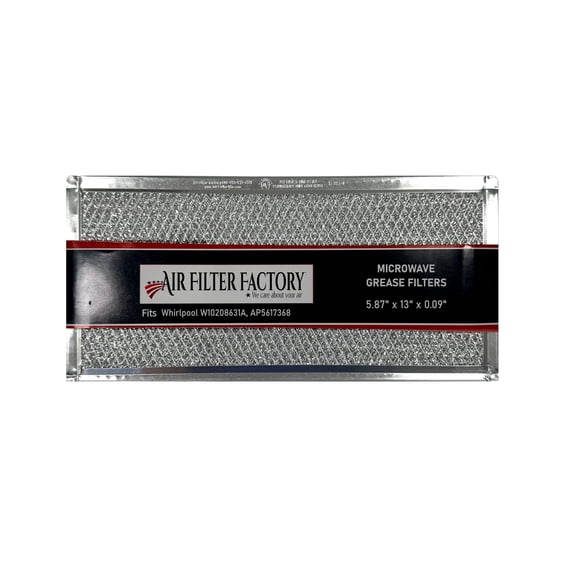 Air Filter Factory Grease Filter W10208631A Replacement For Whirlpool Microwave 12-Layer Aluminum Grease Filter 5.875" X 13" X 0.09"