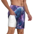 thumbnail image 3 of Picia Mystical White gorilla Jungle pattern Mens Swim Trunks with Compression Liner Stretch Beach Shorts Quick Dry with Zipper Pockets No-Chafing Board Shorts-3X-Large, 3 of 9