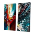 thumbnail image 3 of Designart "Teal Rhythms Abstract Awakening" Abstract Painting Wall Art Set Of 2 - Modern Red Canvas Set For Living Room Decor, 3 of 6