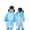 Light Blue, variant on Krdevn Kids Two Tone Cloud Hooded Raincoat with Detachable Shield Backpack Friendly Waterproof Windproof Snap Front Rain Jacket Pockets for Toddler Girls School Color:White,Size:9-12 Years
