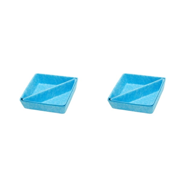 Caja de almacenamiento Inteprter Fieltro Llaves Cepillo Reloj Organizador Azul 2Conjunto