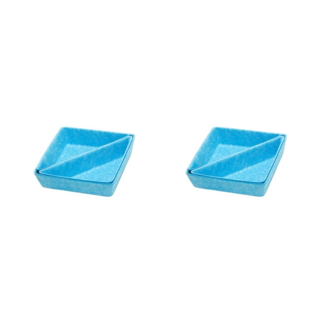 Caja de almacenamiento Inteprter Fieltro Llaves Cepillo Reloj Organizador Azul 2Conjunto