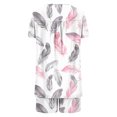 thumbnail image 5 of Viikei Women's V-Neck Sleepwear Top + Lounge Shorts Comfy Set,Women Casual Round Neck Print Short Sleeve Blouse Fashion Pants Pajamas Suit Pink XXL, 5 of 6