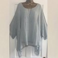 thumbnail image 1 of CHOK Blouse Ample Rétro à Manches Courtes et Col Rond pour Femmes Été, 1 of 4