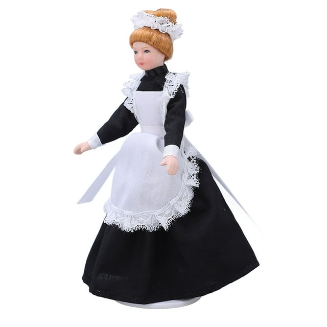 Modelo de Muñecas de Mini Cerámica, 1:12 Dollhouse Victorian Parlour Maid Doll Artesída Vigorán