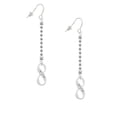 thumbnail image 2 of Delight Jewelry Silvertone Matthew 17:20 Infinity Sign - Silver-tone Long Sparkle Dangle French Earrings, 2 of 4