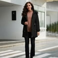 thumbnail image 4 of successthop Maternity Winter Coat 3 in 1 Down Jacket Thick Hooded Outwear with Pockets Zip Long Sleeve Coat Warm Clothes Black, 4 of 9