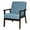 Blue, variant on Gymax Wooden Upholstered Accent Chair Fabric Armchair Home Office Light Gray