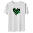thumbnail image 2 of Blouses à Manches Courtes pour Femmes Mode Femme Col Rond Uni T-Shirt à Manches Courtes Imprimé Blouse Ample Hauts à Manches Courtes pour Femmes, 2 of 4