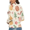 thumbnail image 3 of Christmas Candy Pattern Women's Turtleneck Sweater Long Sleeve Ribbed Fitted Turtle Neck Casual Fall Winter Collection Top XL, 3 of 4