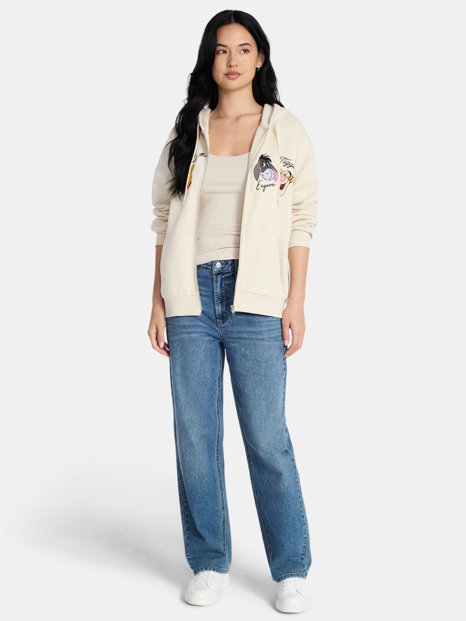 Winnie the Pooh Womens AOP Zip Hoodie, Sizes 1X-4X