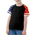 thumbnail image 5 of Ugoldhm Fourth of July Boys Short Sleeve T-Shirts Color Block Summer Fashion Crew Neck Tees Tops Kids Clothes Size 3-14, 5 of 6