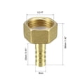 thumbnail image 2 of Brass Barb Hose Fitting Connector Adapter 8mm Barbed x 1/2 PT Female 5pcs, 2 of 4