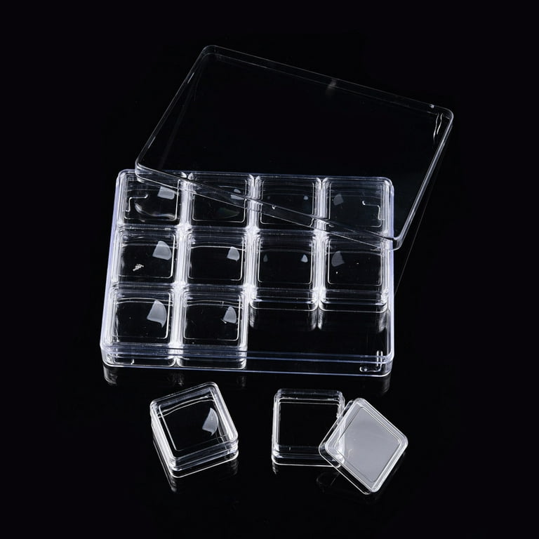 China Factory Rectangle Polypropylene(PP) Bead Storage Containers, with  Hinged Lid and 9 Grids, for Jewelry Small Accessories, Shell 13x12.8x2.3cm  in bulk online 