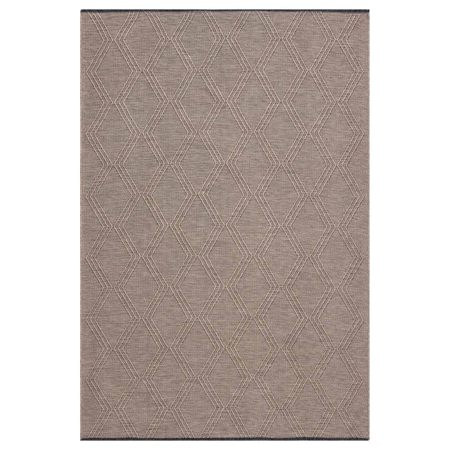 Luxe Weavers Modern Farmhouse Brown 5x7 Washable Area Rug, Anti-Slip Diamond Pattern Carpet